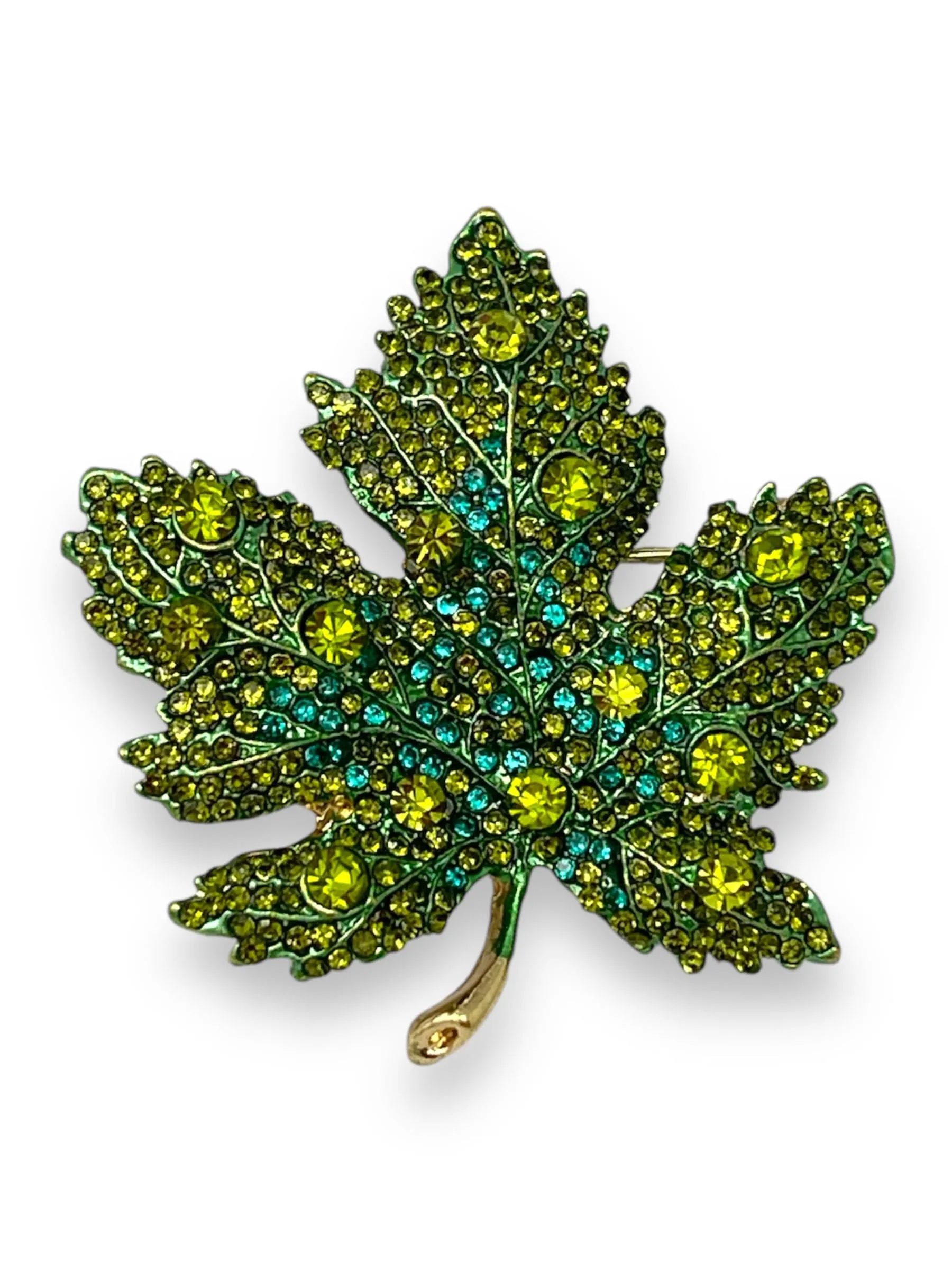 🍁 Scarf Brooch - Maple Leaf - Green