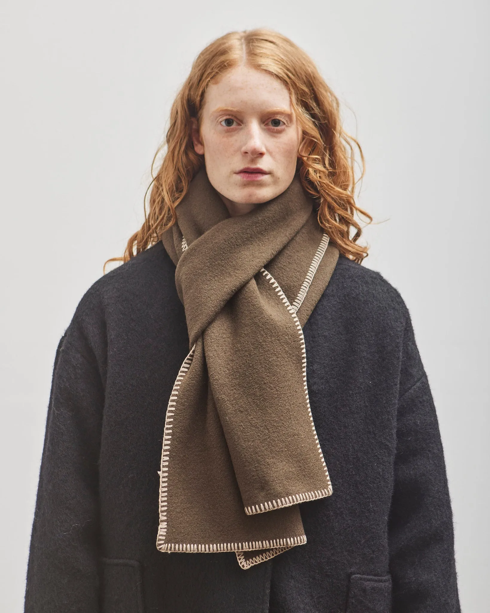 7115 by Szeki Boiled Wool Scarf, Kelp