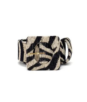 Agnes Belt in Black & White Tiger