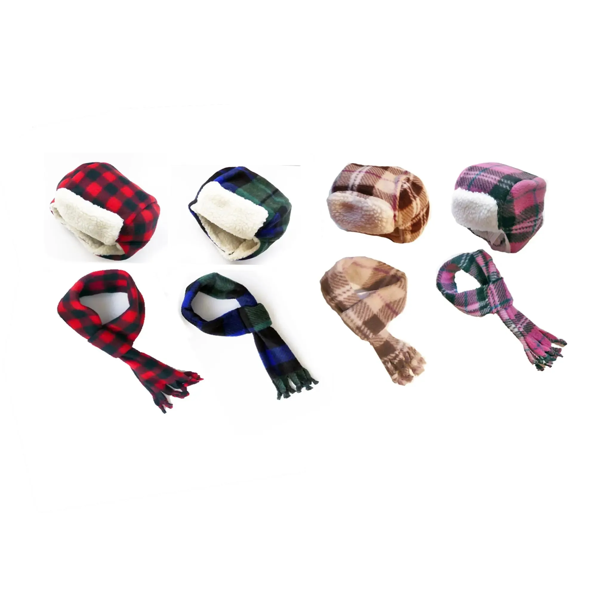 Aviator Dog Hats and Scarves Sets Fleece Prints Up to 100  LBS