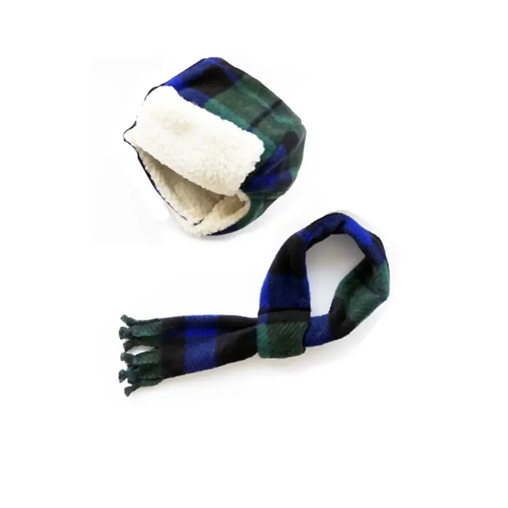 Aviator Dog Hats and Scarves Sets Fleece Prints Up to 100  LBS