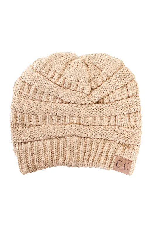 C.C Solid Cable Beanie