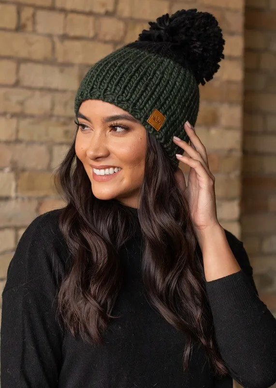 Color Block Large Pom Hat (Panache)