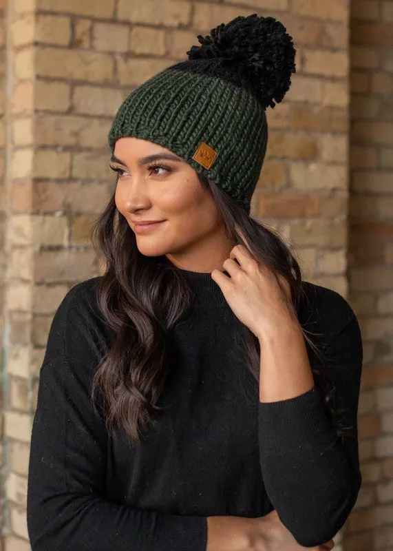 Color Block Large Pom Hat (Panache)