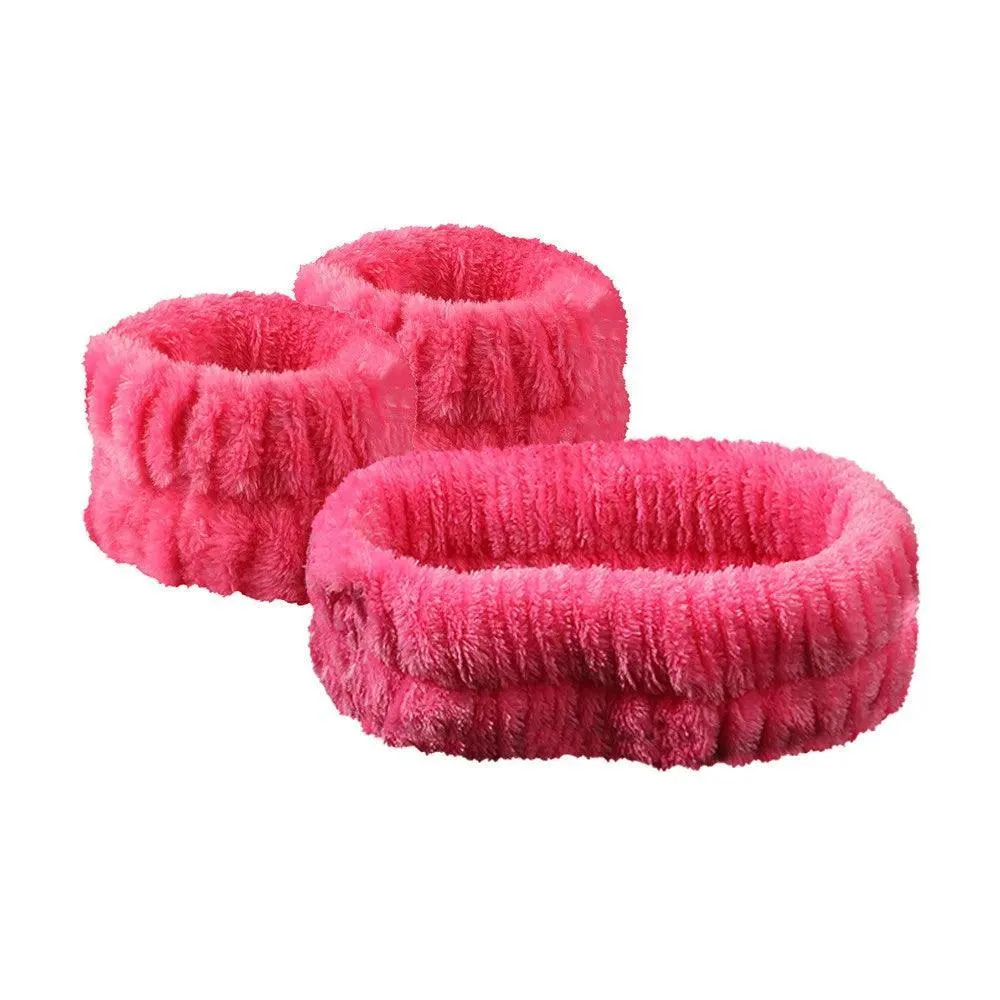 Coral Fleece Headband Set: Stylish Waterproof Hair Accessories