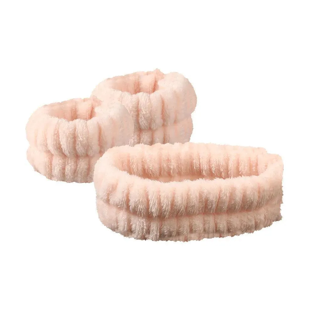 Coral Fleece Headband Set: Stylish Waterproof Hair Accessories