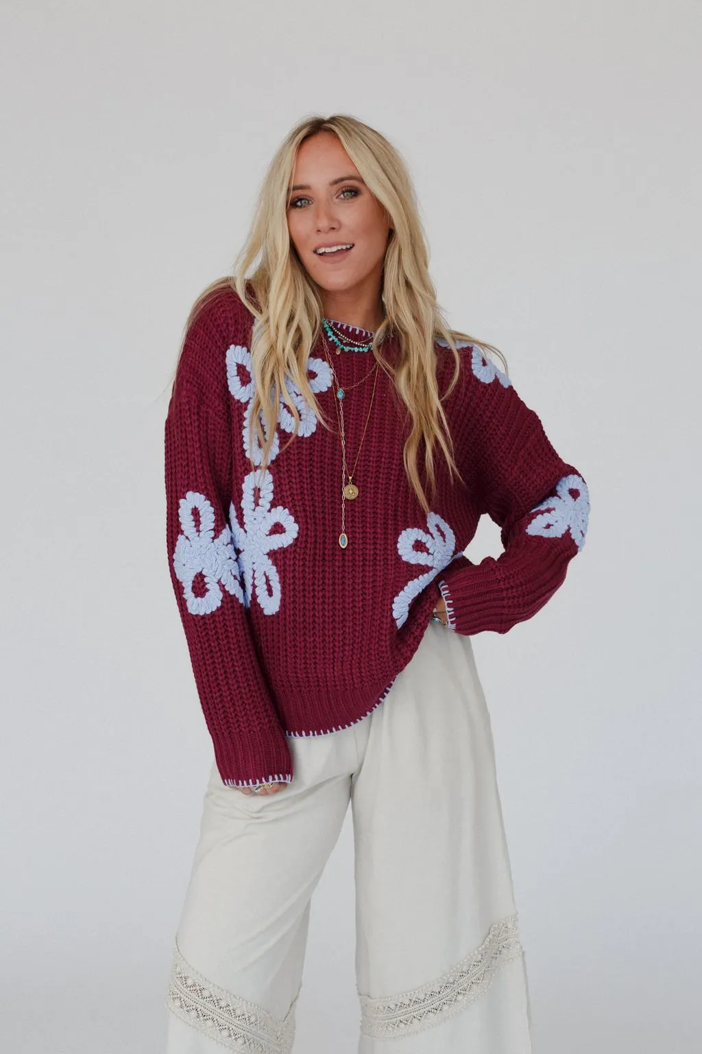 Daisy Belle Sweater - Purple