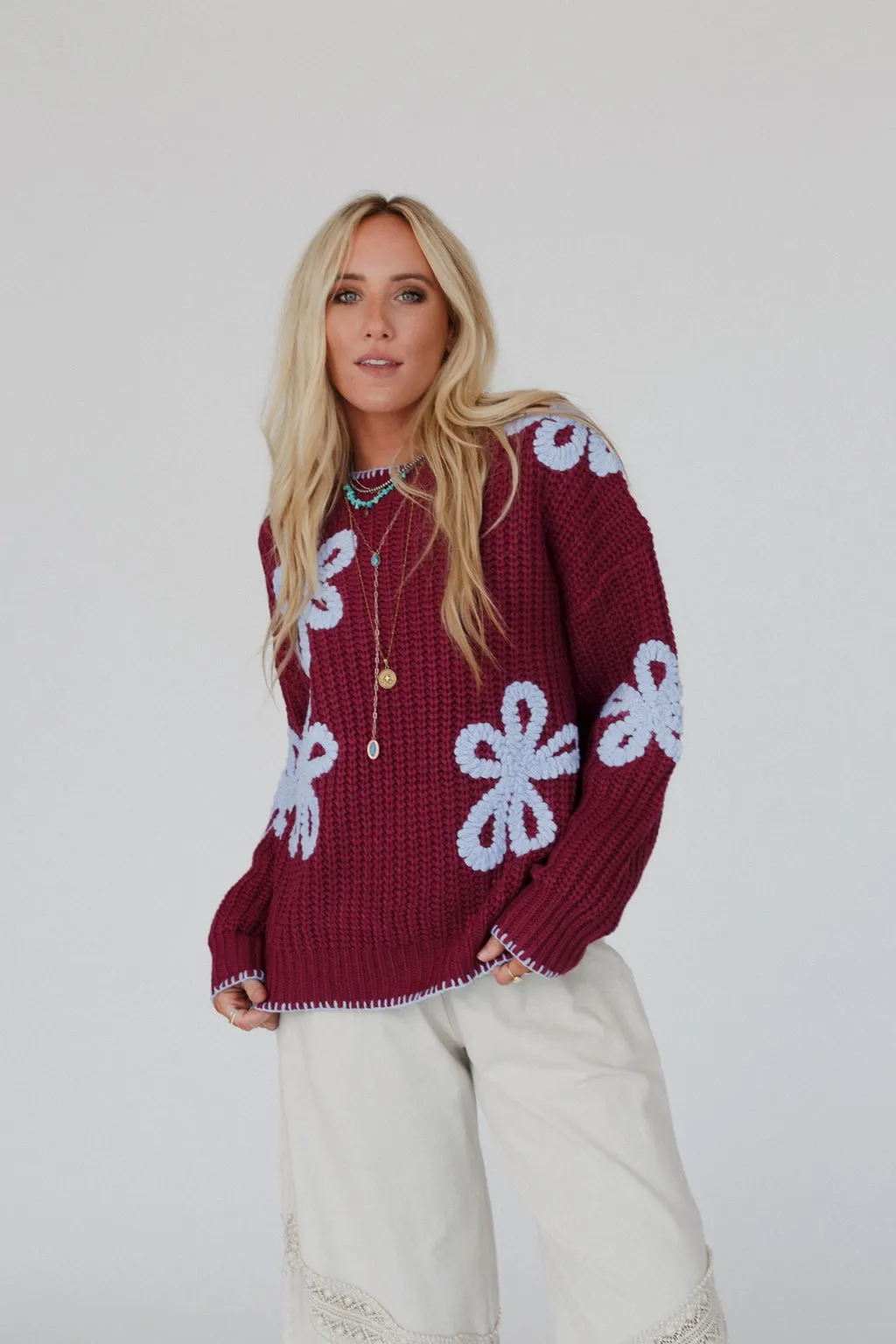 Daisy Belle Sweater - Purple