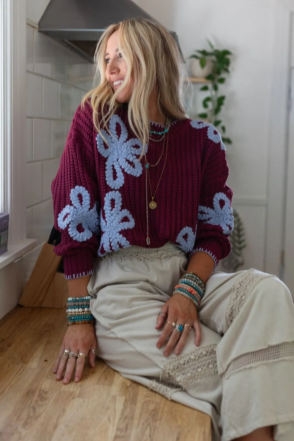 Daisy Belle Sweater - Purple