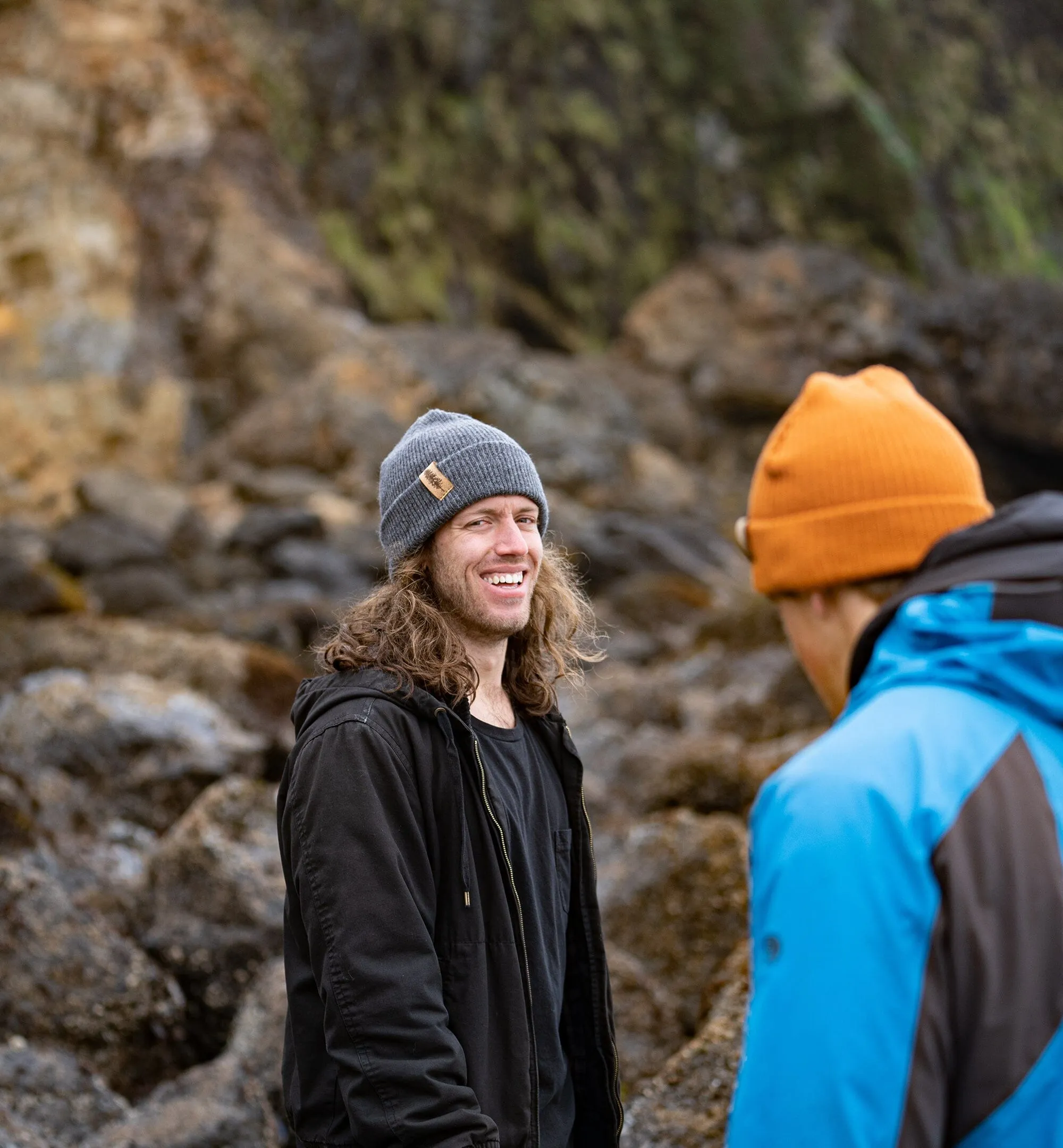 Doug Fir 100% Merino Wool   Cork Beanie | Charcoal