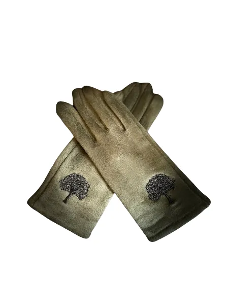 Eco Chic Tree of Life Stitched Gloves