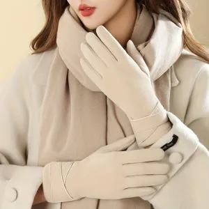 Elegant Thermal Knit Gloves - Touch Screen, Windproof, Coldproof, Stretchy, and Warm Full Finger Gloves for Weekend Casual Wear in Autumn and Winter