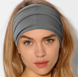 Gray Wide Twist Turban Headband Ear Warmer