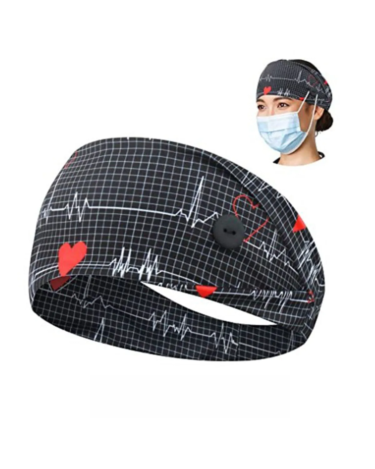 Hawkwell Unisex Scrub Cap - Osiria Black/Heart