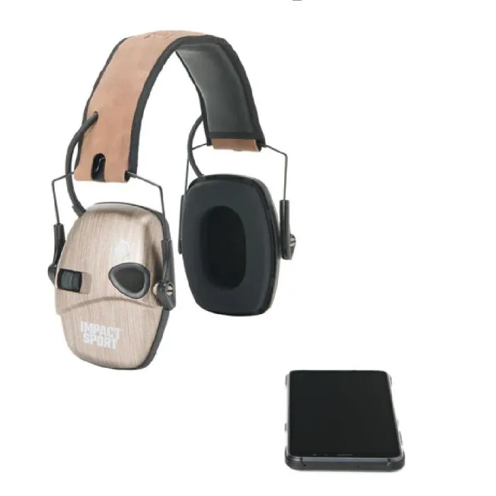 Honeywell Howard Leight R-02543 Impact Sport Electronic Shooting Earmuff with Bluetooth, Brushed Bronze, Medium/Large, Box of 2