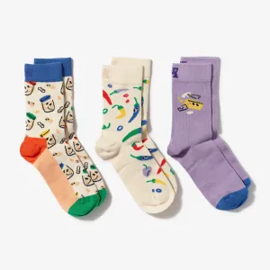 Kids Cooking 3-Pack Happy Socks Gift Set