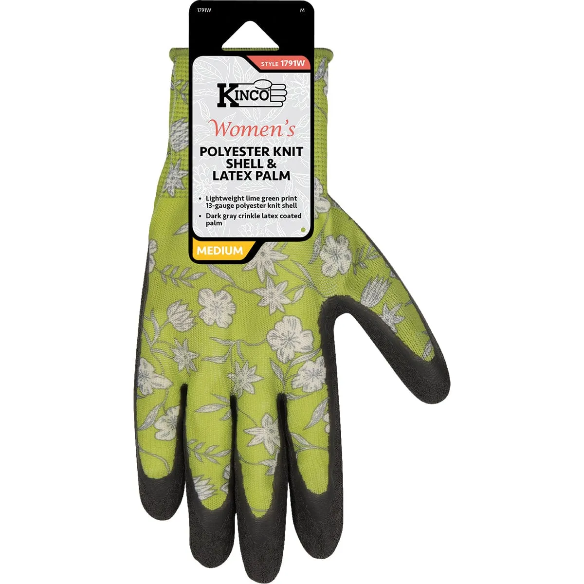 Kinco Women's Polyester Knit Shell & Latex Palm Coated Gloves