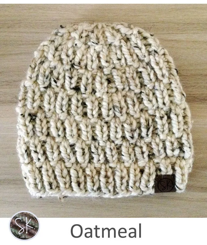 Long Raindrops Stitch Knit Hat