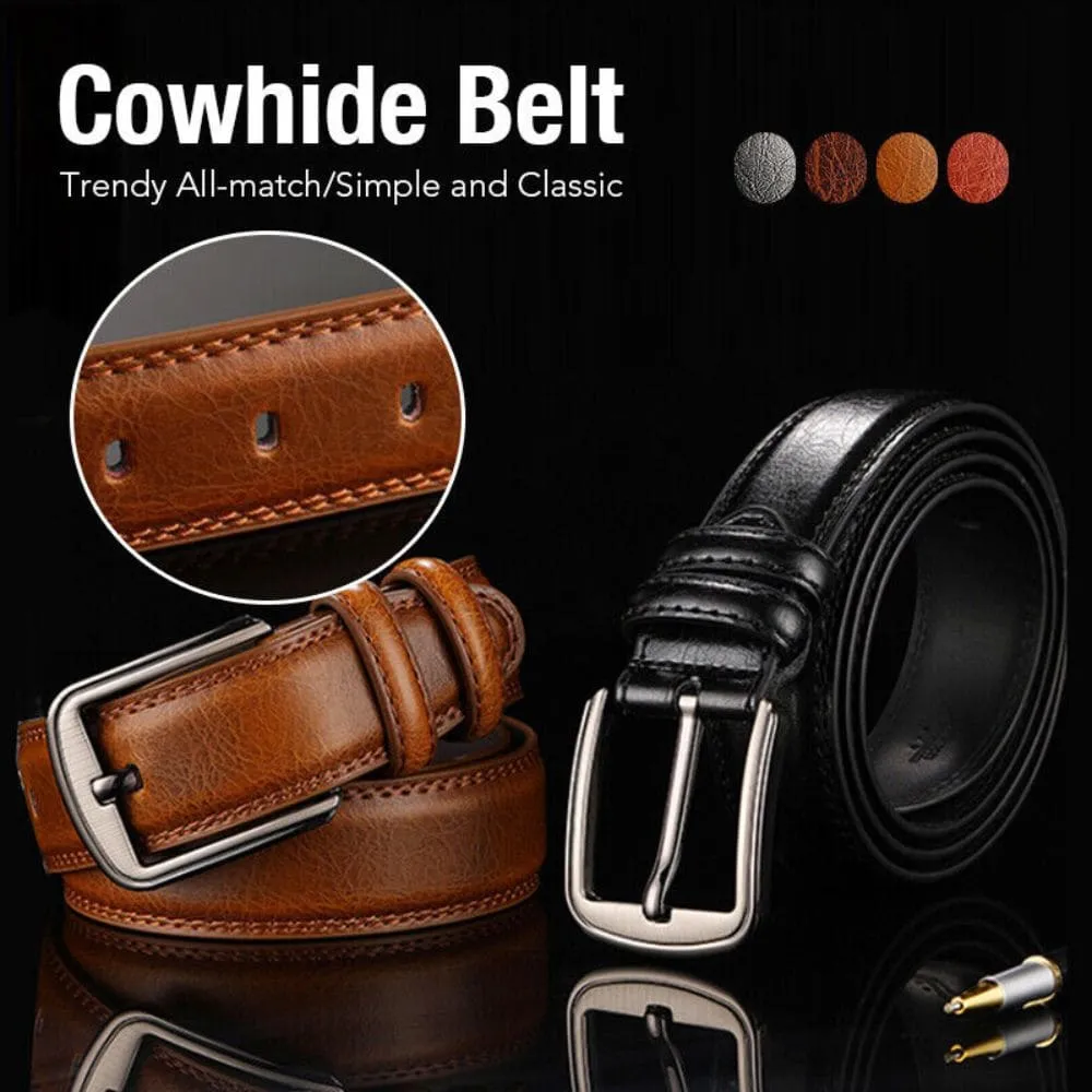 Men's Leather Strap Belt Men's Pin Buckle Luxury Waistband