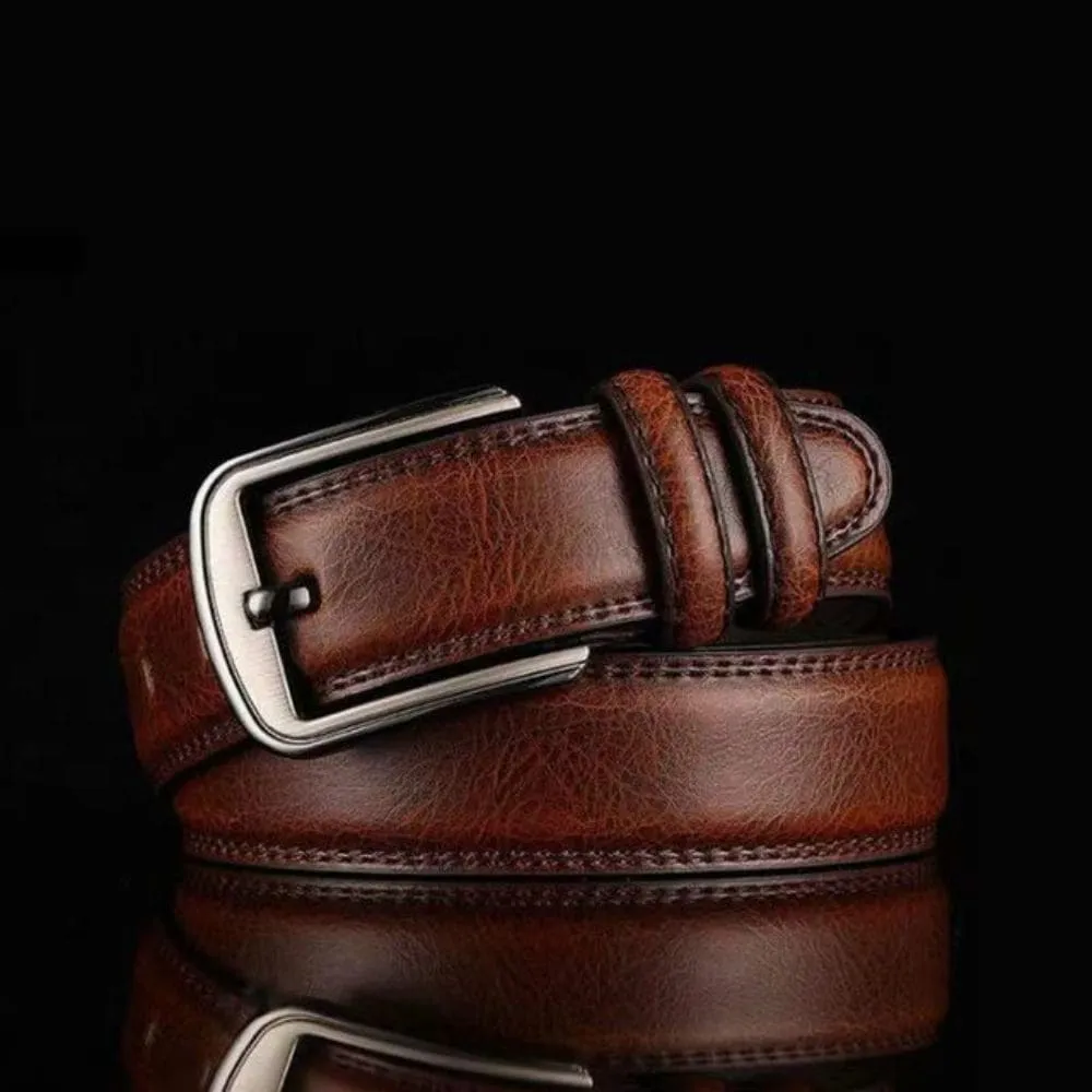 Men's Leather Strap Belt Men's Pin Buckle Luxury Waistband