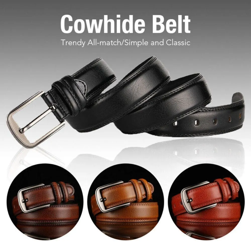 Men's Leather Strap Belt Men's Pin Buckle Luxury Waistband