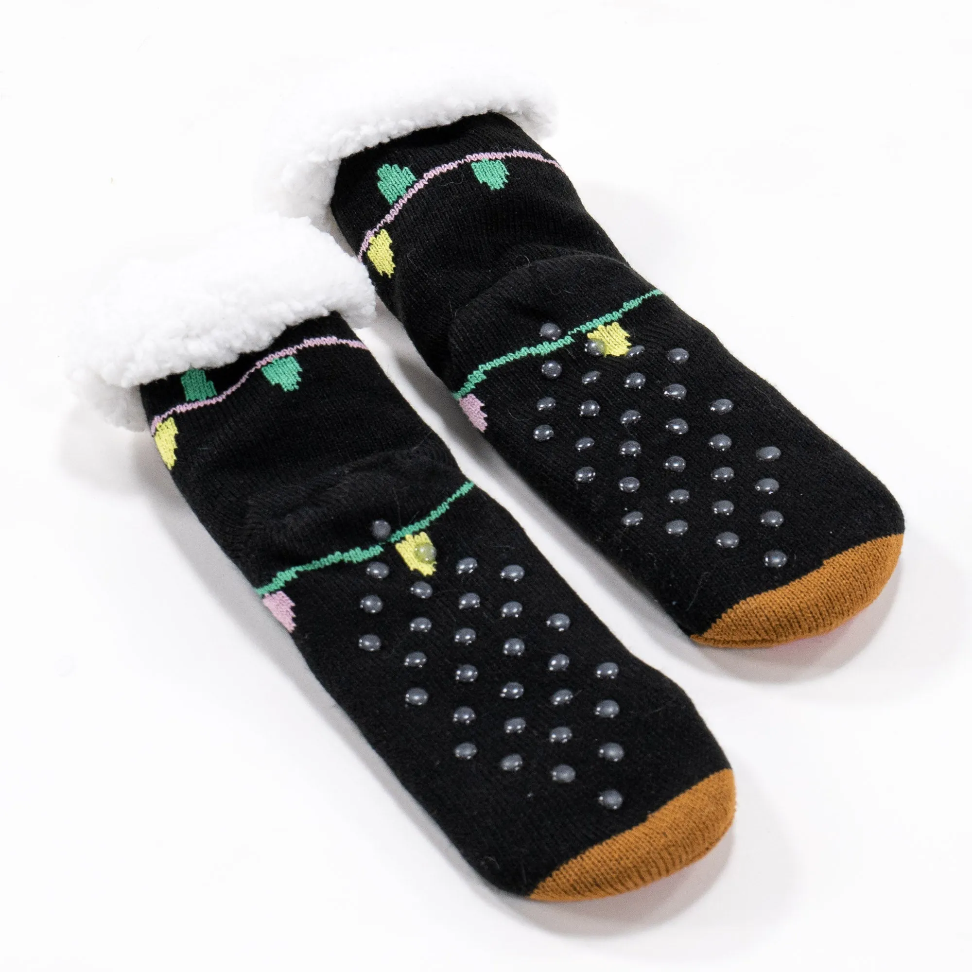 Men's Reindeer Fleece Lined Slipper Socks