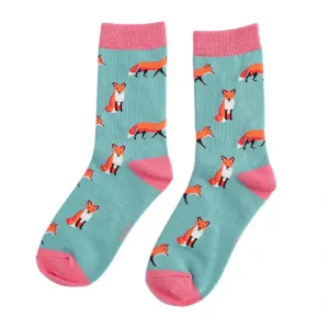 Miss Sparrow Foxes Green Socks