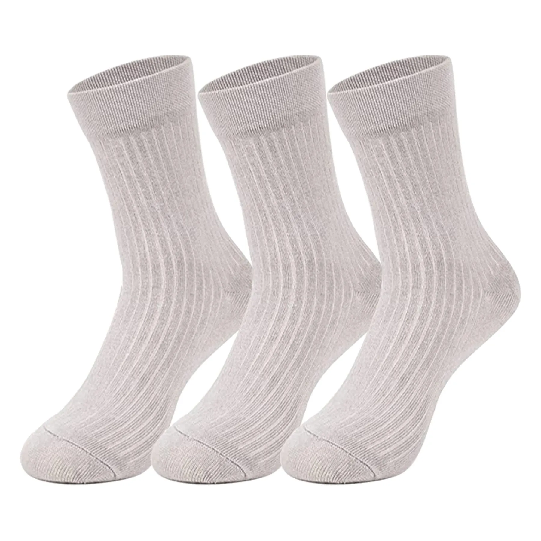 Mush Ultra-Soft, Odorless, Breathable Bamboo Calf Length Formal Socks (Light Grey, 3)