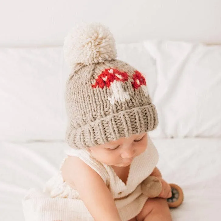 Mushroom Hand Knit Beanie Hat