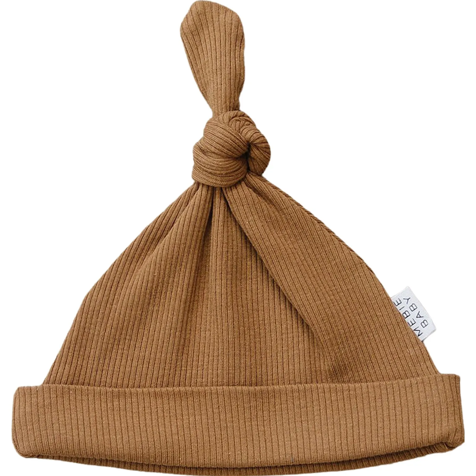 Mustard Organic Ribbed Newborn Knot Hat