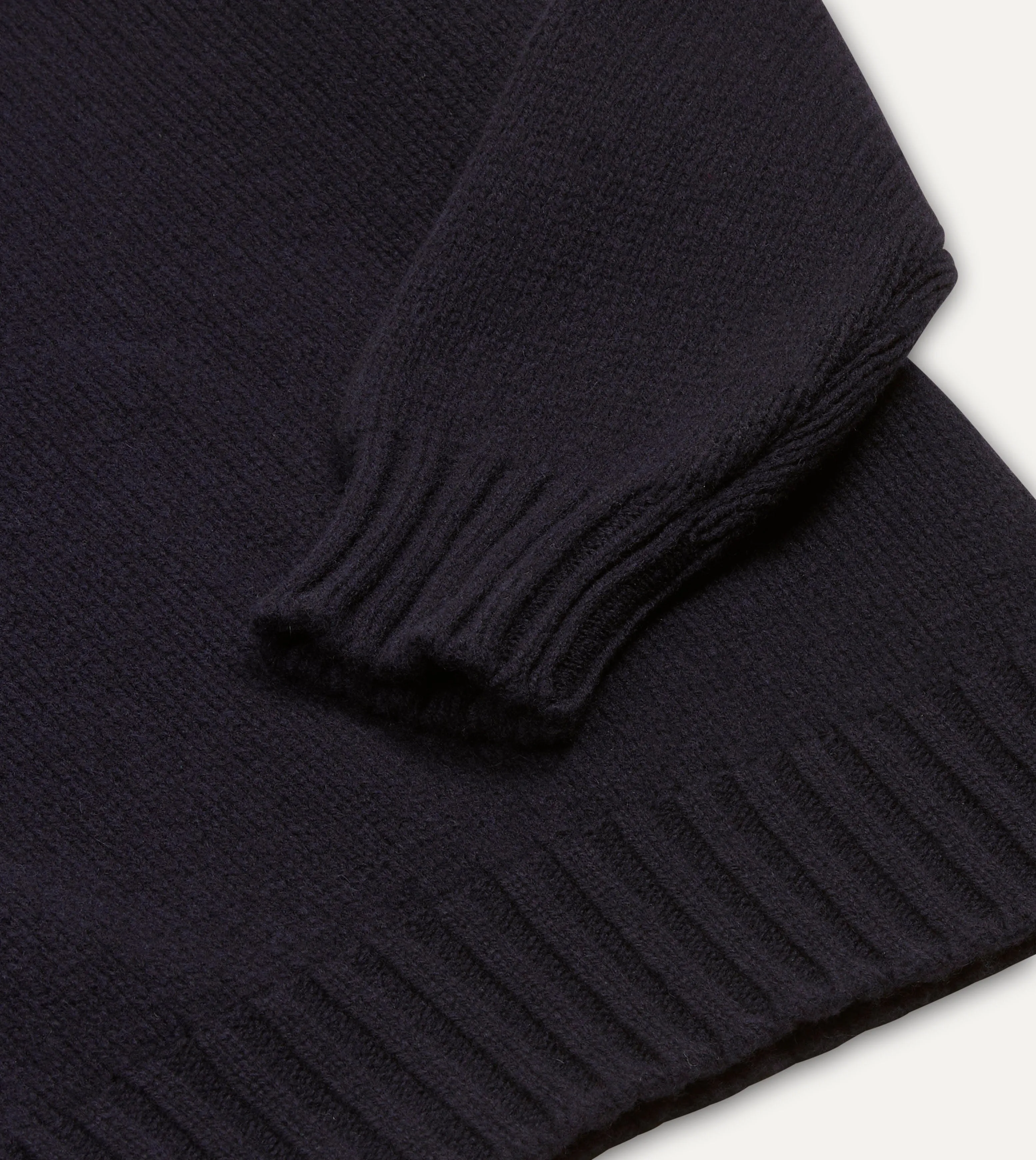 Navy Lambswool Submariner Roll Neck Jumper