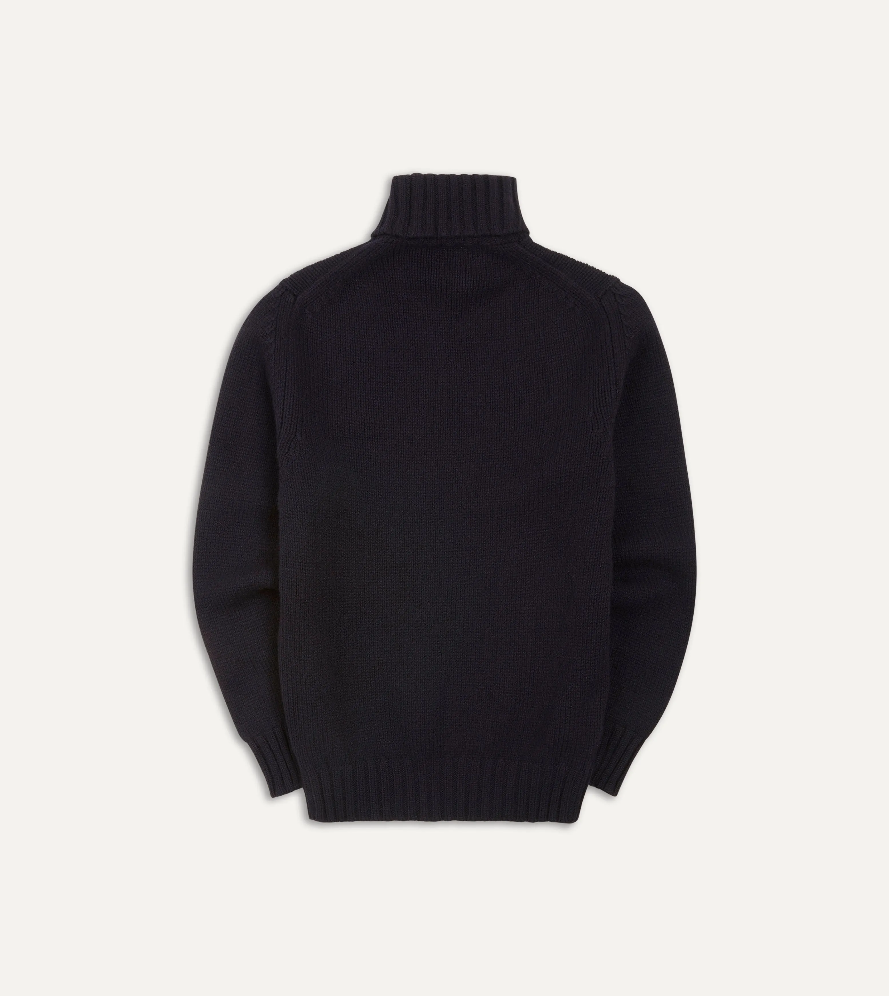 Navy Lambswool Submariner Roll Neck Jumper