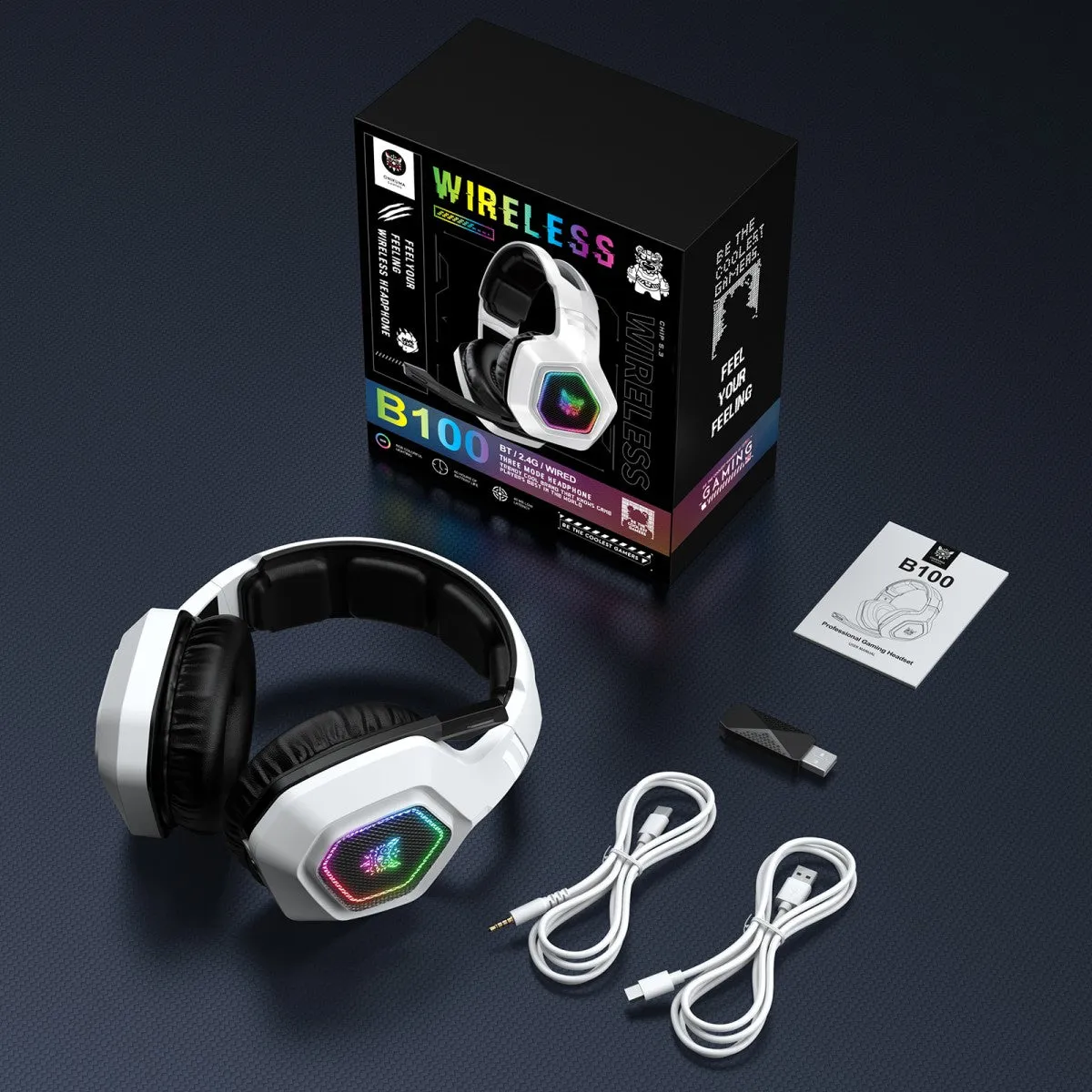 ONIKUMA B100 Tri-mode RGB Wireless Gaming Headset