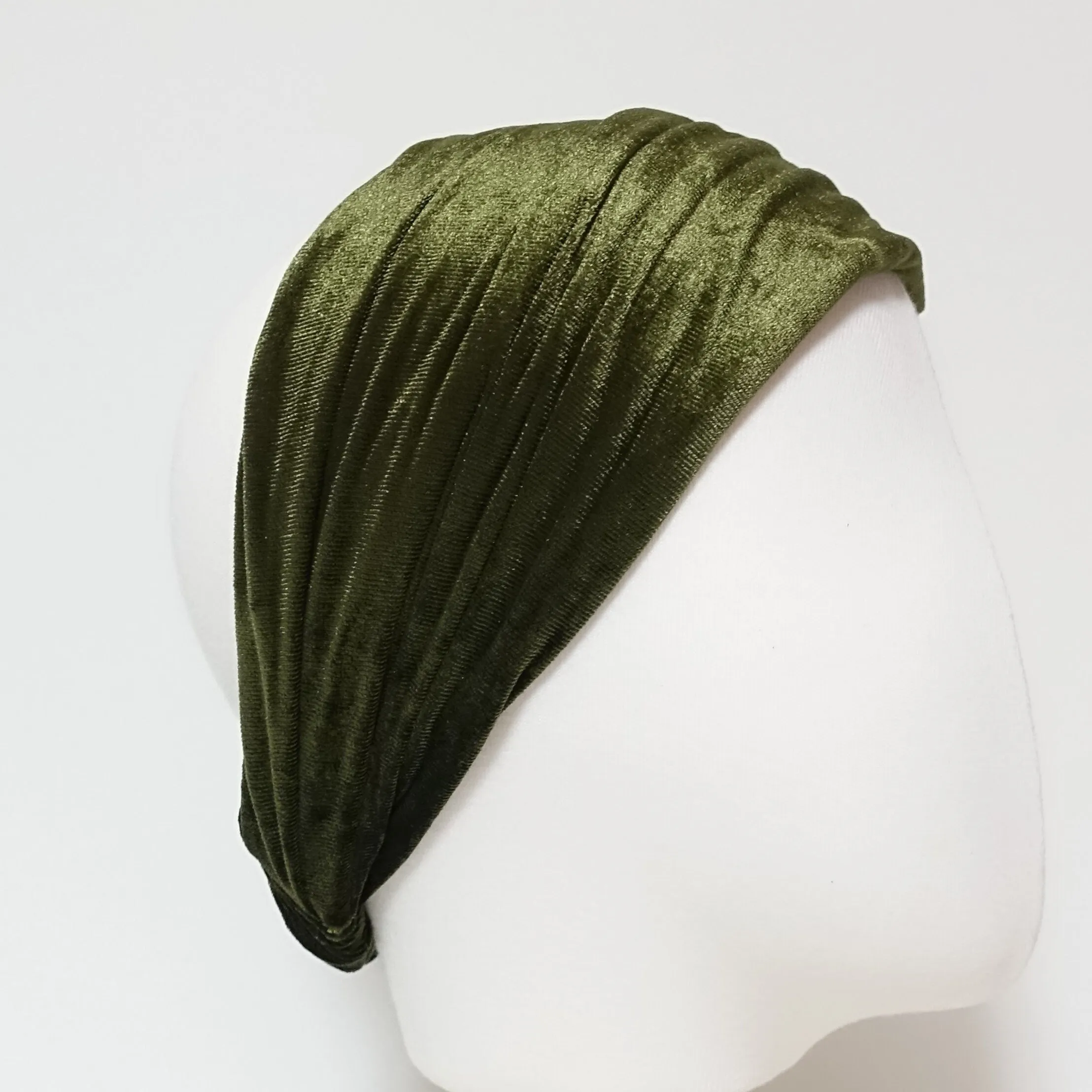 plain velvet fashion headband women elastic hair turban headwrap