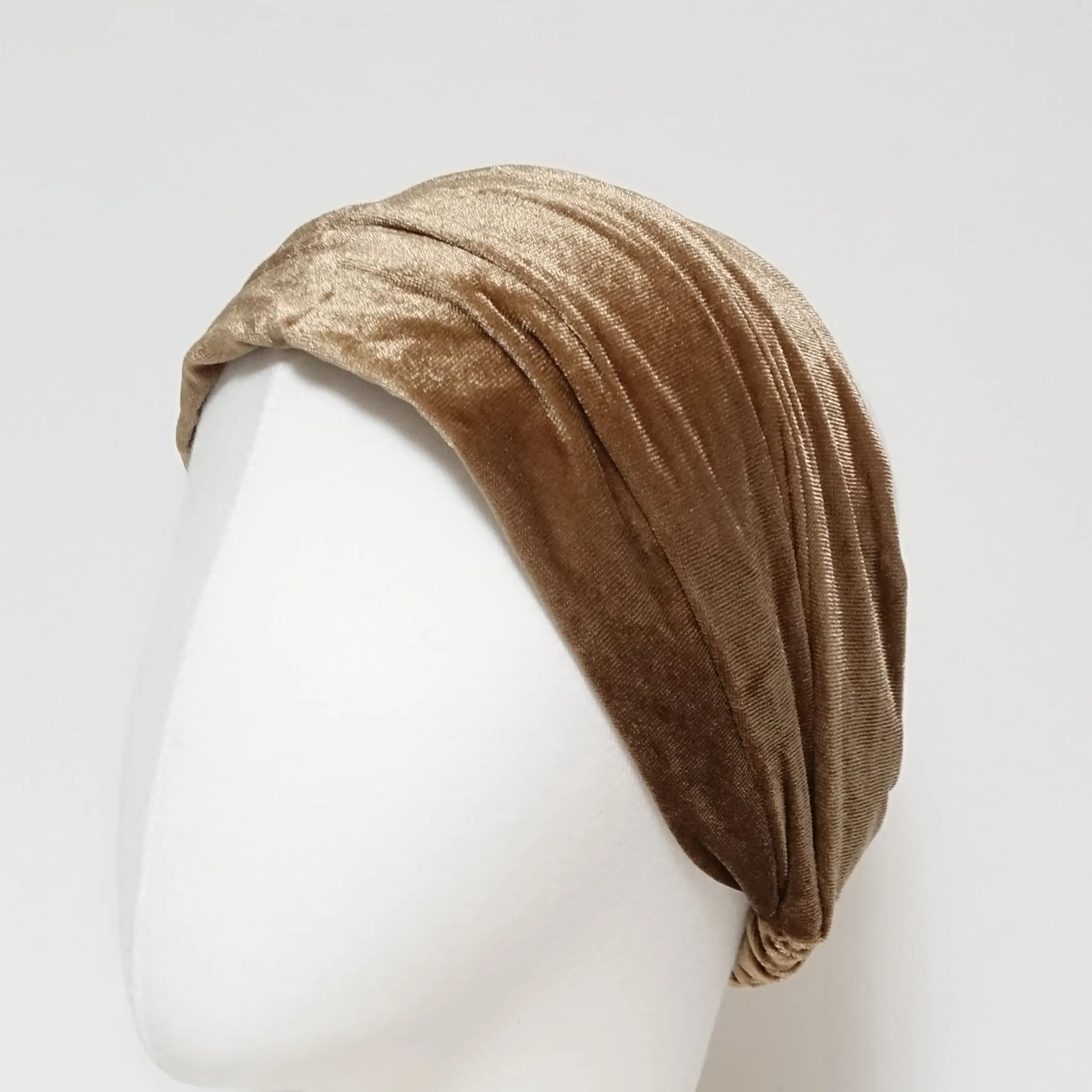 plain velvet fashion headband women elastic hair turban headwrap