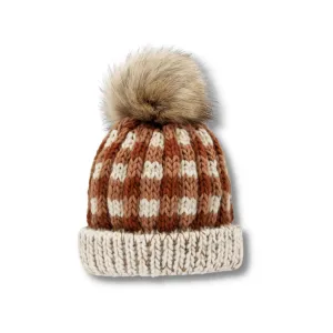 Pom Pom Beanie Hat, Sienna Buffalo Check