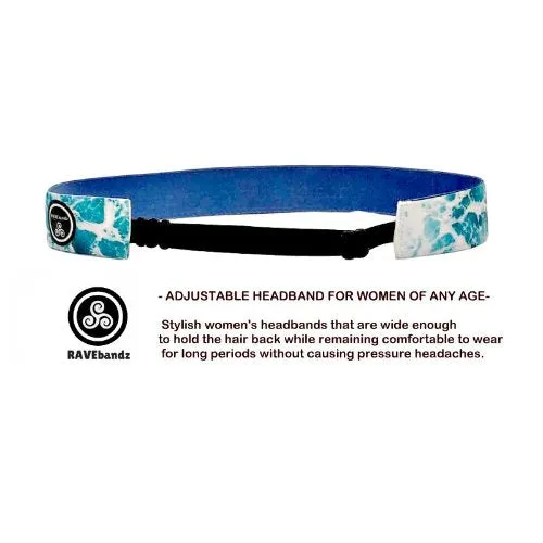 RAVEbandz Adjustable Headbands Slogans - (Beach Hair Don't Care)