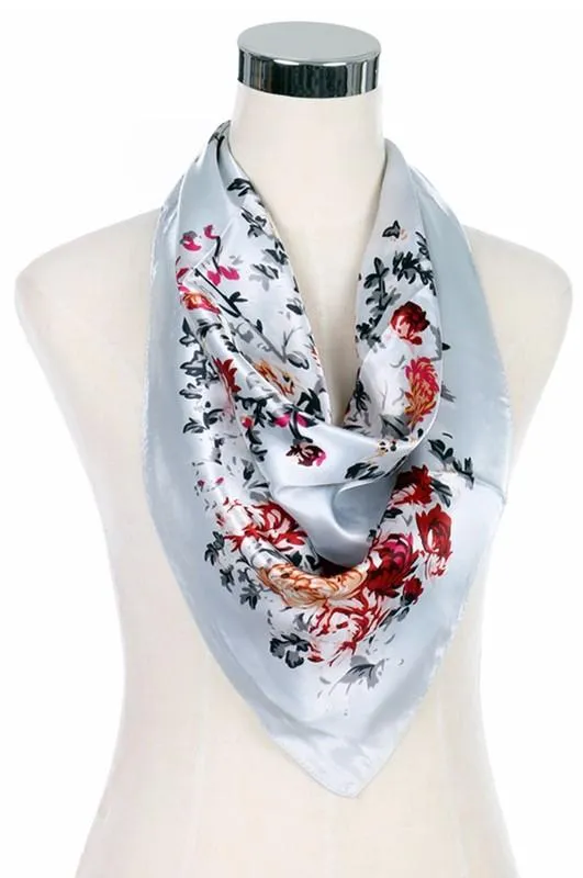 Silk Scarf Women's Fashion Pattern Large Squar Polyester Headscarf