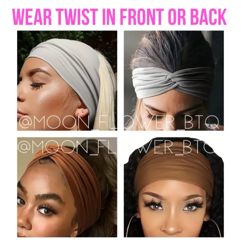 Tan Wide Twist Turban Headband Ear Warmer