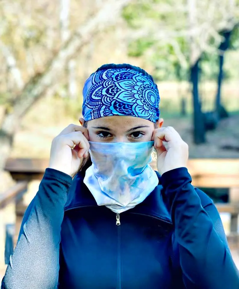 The LEGEND - Neck Gaiter (Lavender / Light Blue Tie Dye)