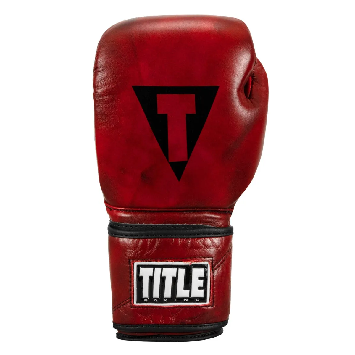 TITLE Boxing Blood Red Leather Training Gloves