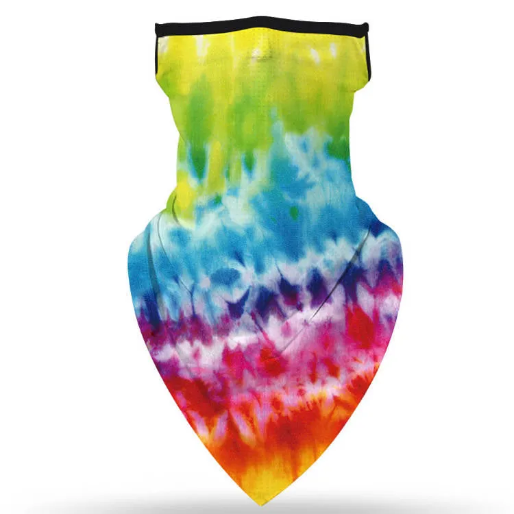 Unisex Face Scarf Bandana with Ear Loops Tie Dye