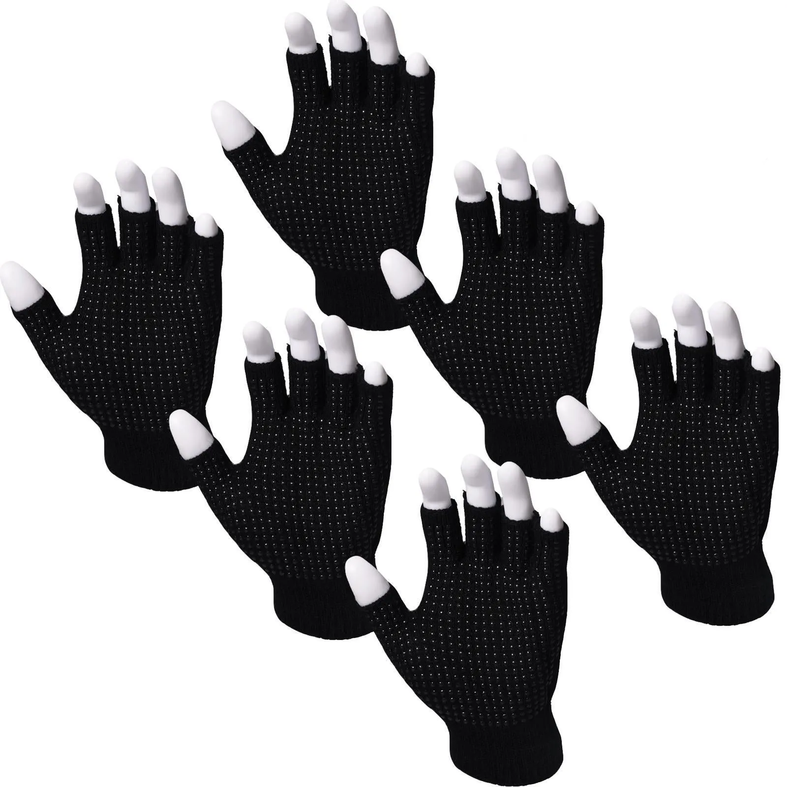 Unisex Fingerless Gripper Gloves - Pack of 6